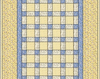 PDF Baby Quilt Pattern, Charm Pack Friendly, Cotton2" by Connecting Thread, Crib Size 53" x 67 " Easy Pattern, 8" wide boarders.