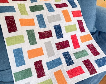 Modern Blocks Baby Quilt Pattern: Beginner Friendly Crib Quilt (Digital Download)