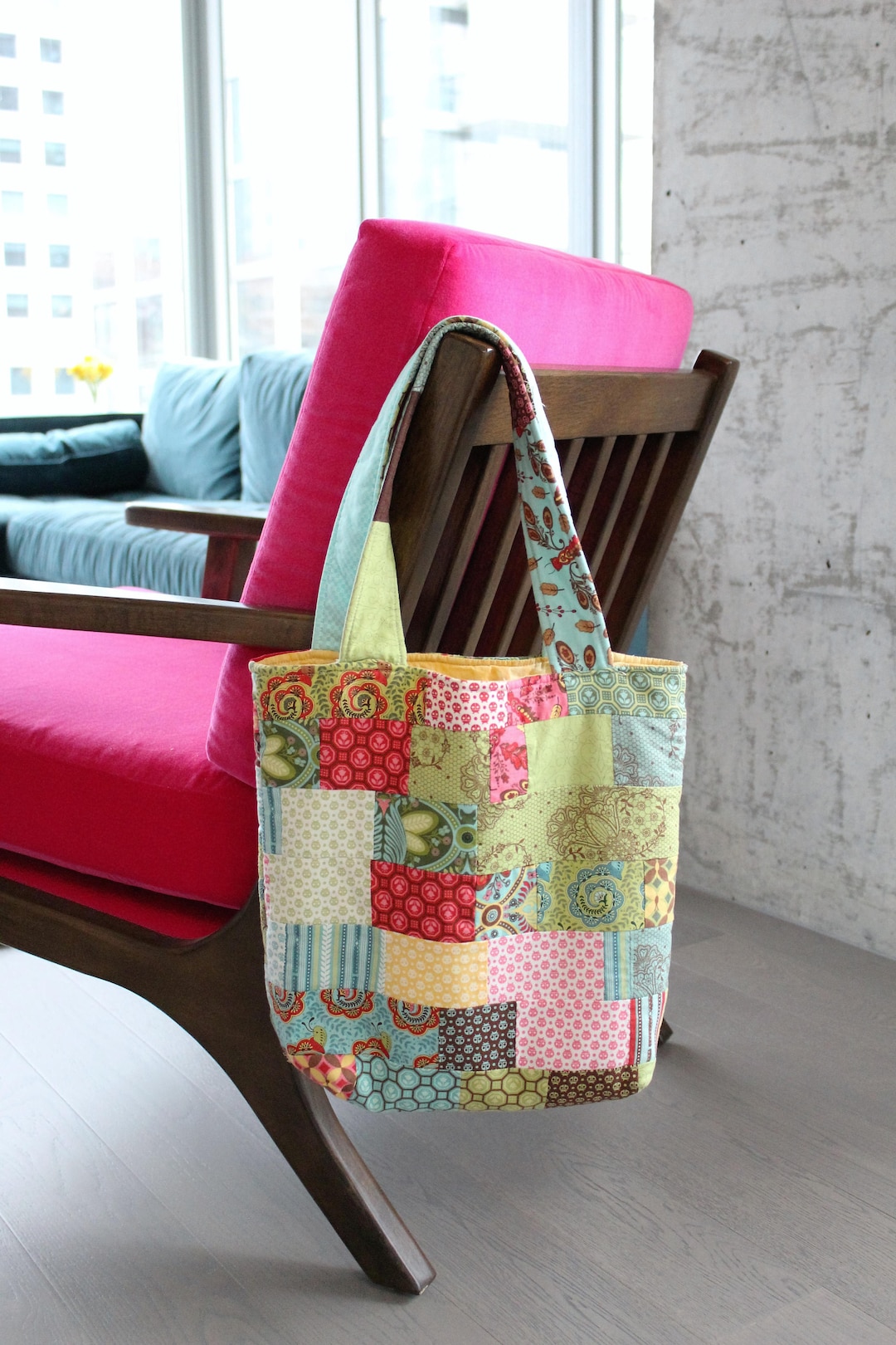 DIY Digital Download Gift, PDF Simple Quilt Tote Bag Pattern, Jelly Roll Friendly, Beginner Bag Pattern, Shopping Tote, Market Bag