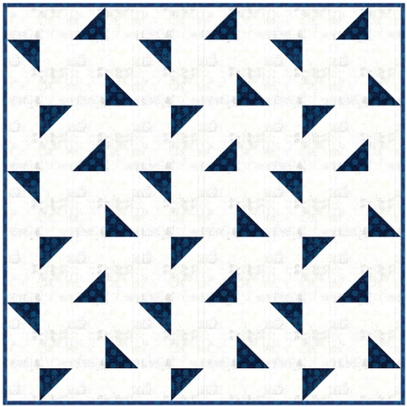 DIY Digital Download Gift, PDF Simple Triangle Baby Quilt, size 48 inch square, Modern baby room design image 8