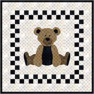 Adorable Baby Bear Quilt Pattern for a Charming Nursery Decor" Wall Hanging Size 46-inch Square, Full Size Templates, Donna Westerkamp