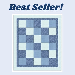 Simply Squares Baby Quilt Pattern 38 x 44-inch, 6 pages of directions, DW1558 Easy 4-Hour Charity Quilt DWquiltpatterns