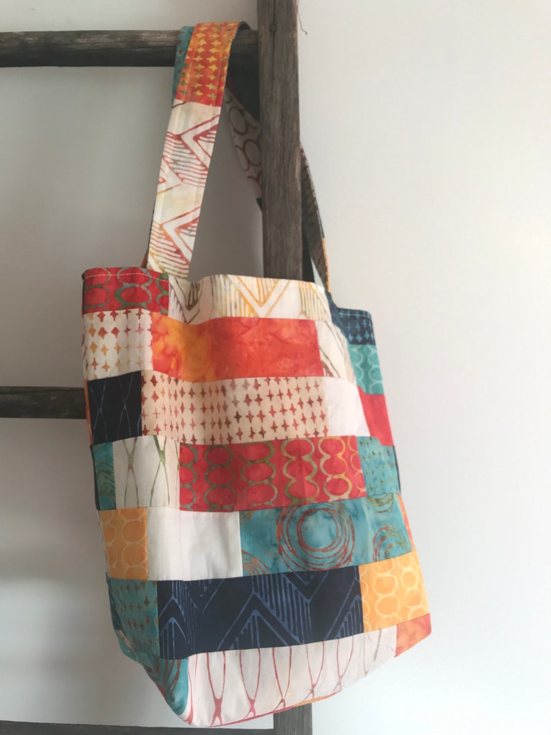 PDF Jelly Roll Bag Pattern using Jelly Roll Strips This Quilted Tote