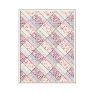 Baby Quilt Pattern: Easy Diagonal Block Design (PDF Pattern)