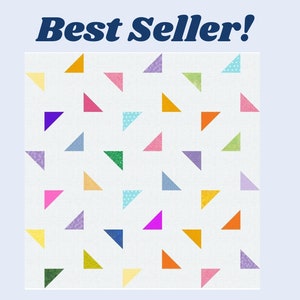 DIY Digital Download Gift, PDF Simple Triangle Baby Quilt, size 48 inch square, Modern baby room design image 1