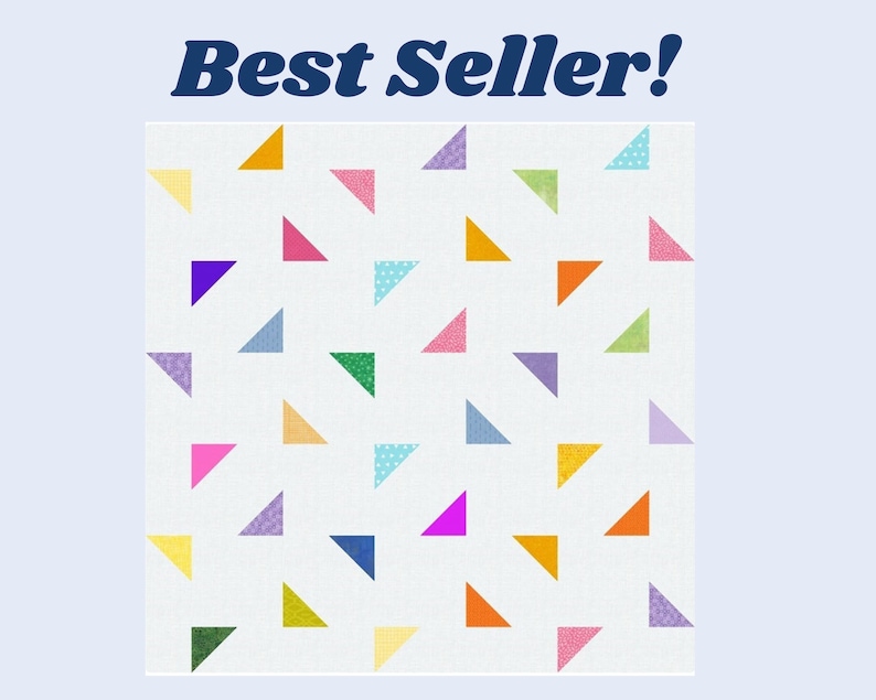 DIY Digital Download Gift, PDF Simple Triangle Baby Quilt, size 48 inch square, Modern baby room design image 1