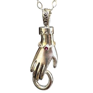 Charm Holder Hand Pendant, sterling silver, charm collection, Ruby bangle