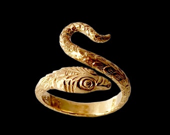 14K Gold Victorian Snake ring, serpent, vintage die