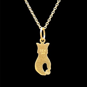 14K Gold Hand Charm with Diamond, Victorian Hand, gold charm image 5