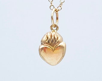 14K Gold Sacred Heart Charm