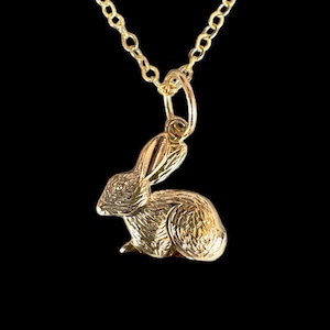 Gold Rabbit Charm, 10K solid gold