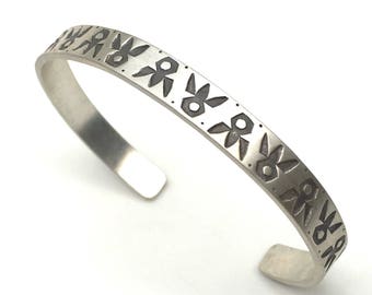 Stamped Cuff Bracelet in Sterling Silver