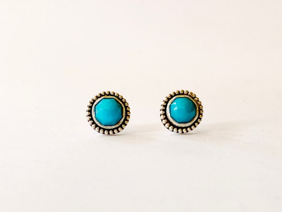 Mehindi Round Faceted Stud Earrings | 8mm Mehindi Round Faceted Stud Earrings | 8mm