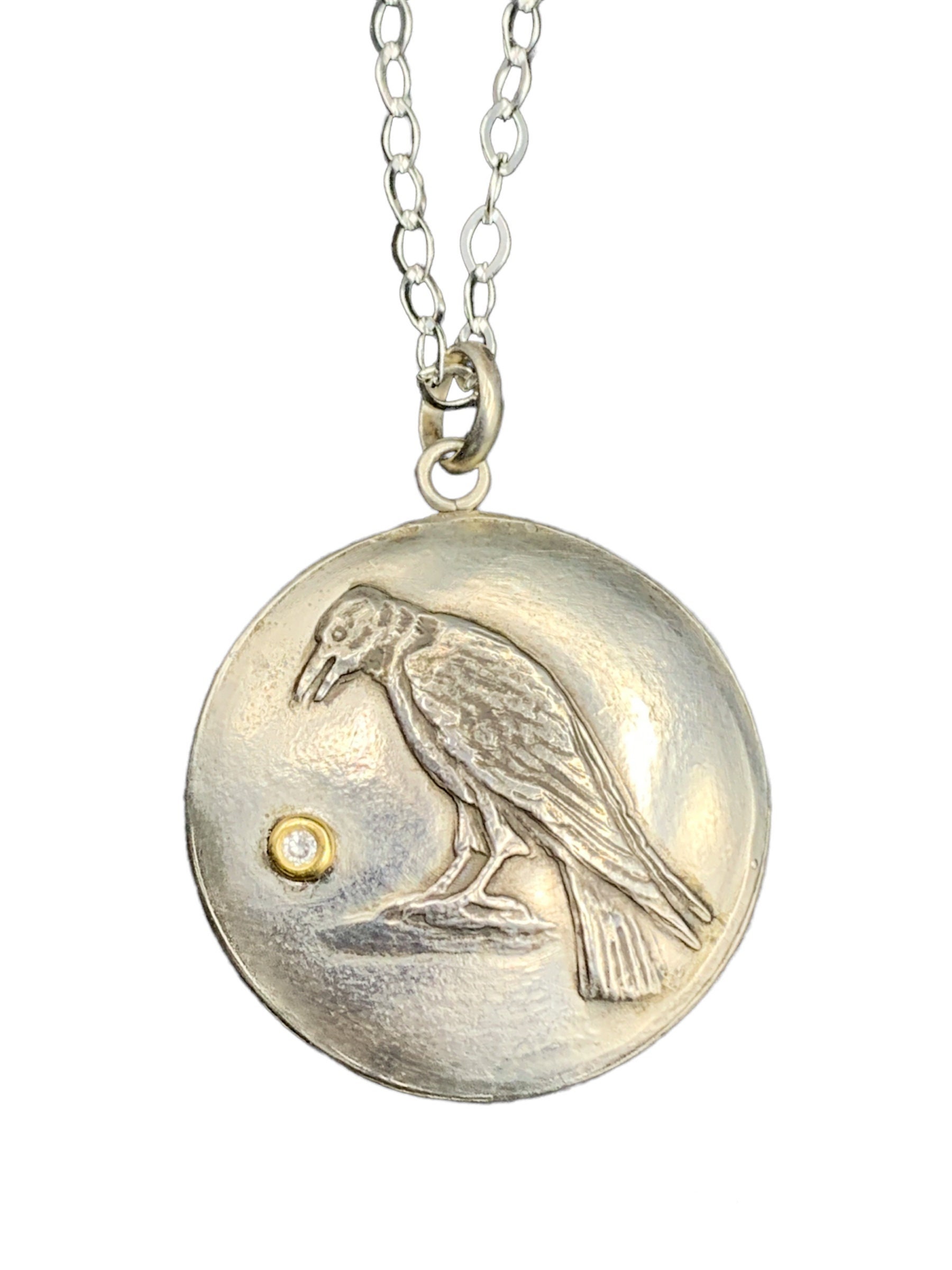 50 Silver Raven Charms, Bulk Metal Animal Bird Pendants