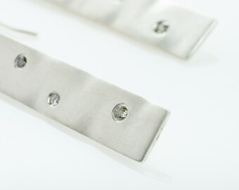 Colored Diamond Earrings in Sterling Silver