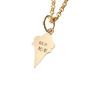 Gold Ice Cream Cone Charm, 10K yellow gold charm image 6