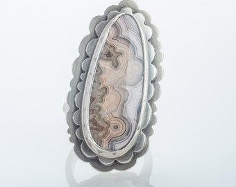 Laguna Lace Agate Ring in silver