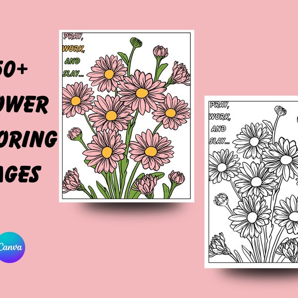 Motivational Quote Flower Coloring Pages for Adults