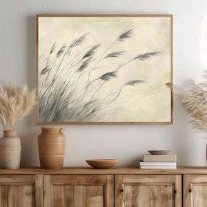 Japanese Ink Grass Print: Minimalist Zen Wall Art (Digital Download)