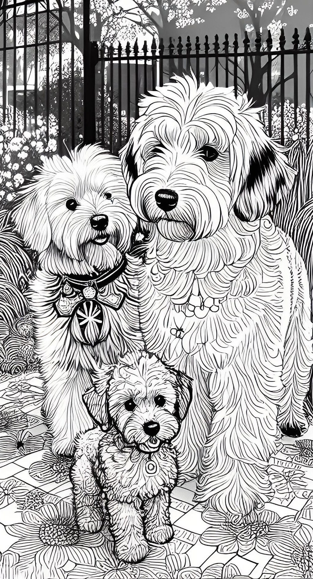Adult Coloring Pages of Dogs, Labradoodles, Goldendoodles, and Puppies ...
