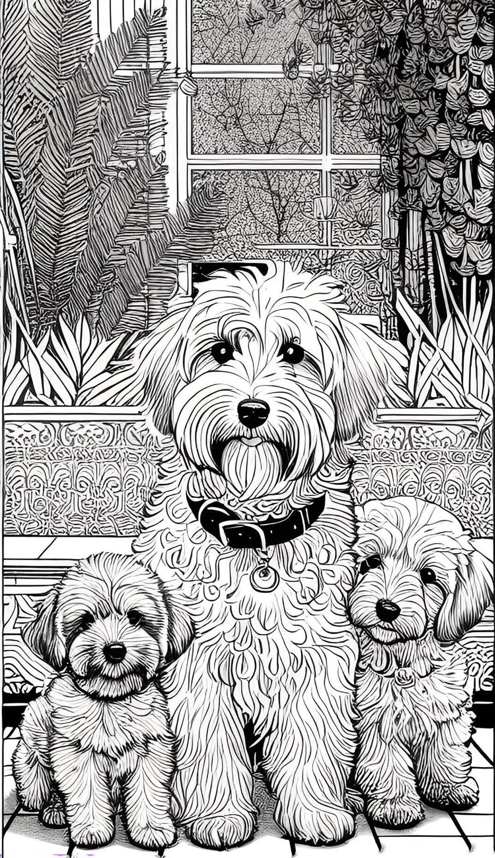 Detailed Dog Breeds Coloring Book: Cockapoos, Goldendoodles (printable ...