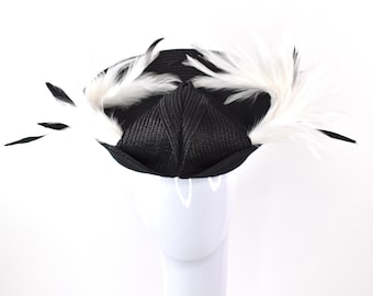 Stunning black and white  headpiece/ Headpiece/High Fashion millinery/Melbourne cup/Dubai Cup/royal ascot/kentucky derby