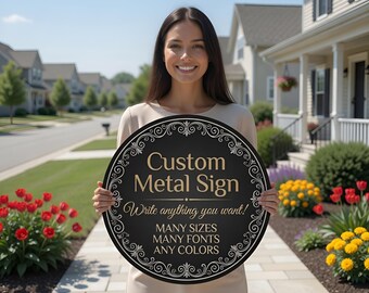 Custom Metal Sign, Personalized Any Text Wall Art, Design Your Own Outdoor Decor, Bespoke Home Signage