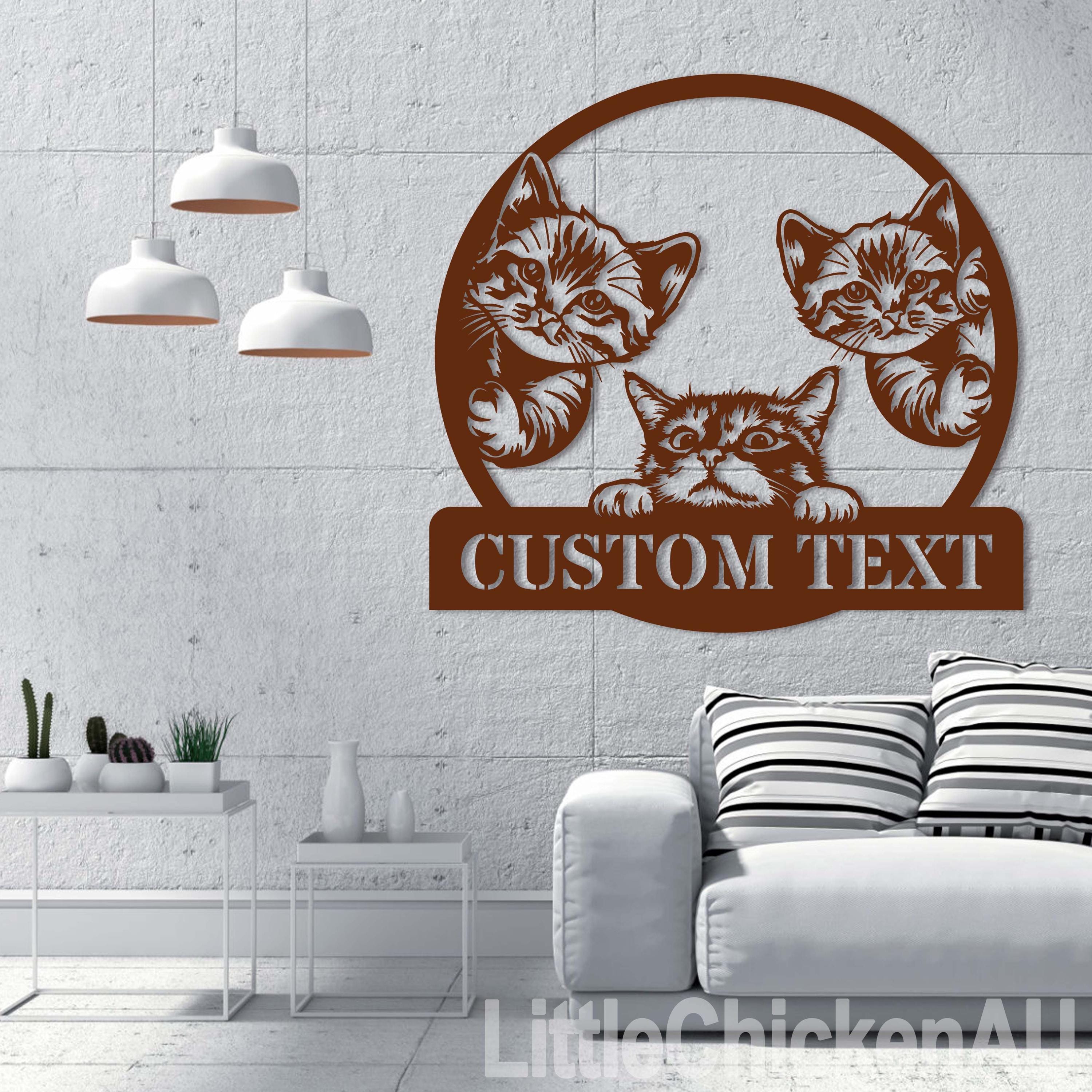 Personalized Cat Name Sign, Custom Cat Sign,kitten Welcome Sign Door ...