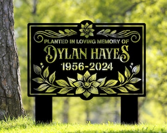 Custom Memorial Tree Sign Stake, Metal Memorial Marker, Tree Plaque Marker, Memorial Marker, Metal Garden Marker, Metal Name Plate Tree Sign