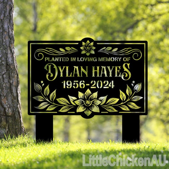 Custom Memorial Tree Sign Stake, Metal Memorial Marker, Tree Plaque Marker, Memorial Marker, Metal Garden Marker, Metal Name Plate Tree Sign