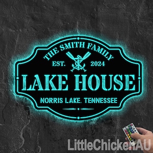 Lakehouse Sign, Personalized Custom Backyard Metal Sign, Lakehouse Gift, Lakehouse Decor, Family Name Sign,Outdoor Metal Sign,Christmas Gift