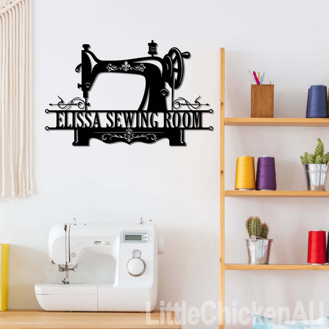 Clean Sewing Machine Sign Custom Sewing Machine Sign, Personalized Room Sign Vintage Quilting ...