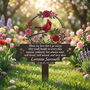 Cardinal Memorial Garden Stake, personlig kondoleansgåva, trädgårdsskylt med namn i kärleksfullt minne