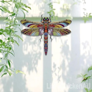 Decorative Dragonfly Wall Hanging, Colorful Dragonfly Metal Wall Art,Metal Dragonfly Art for Garden, Gardening Sign,Dragonfly Gifts,Yard Art