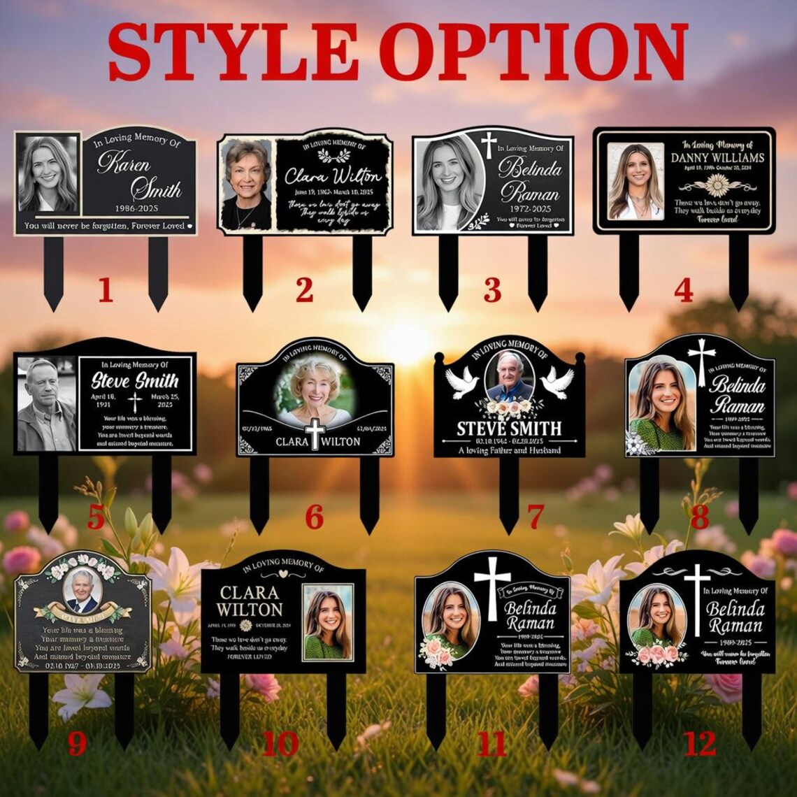 Memorial Signs Examples Personalized Photo Memorial Sign, Custom Picture Grave Decoration for ...