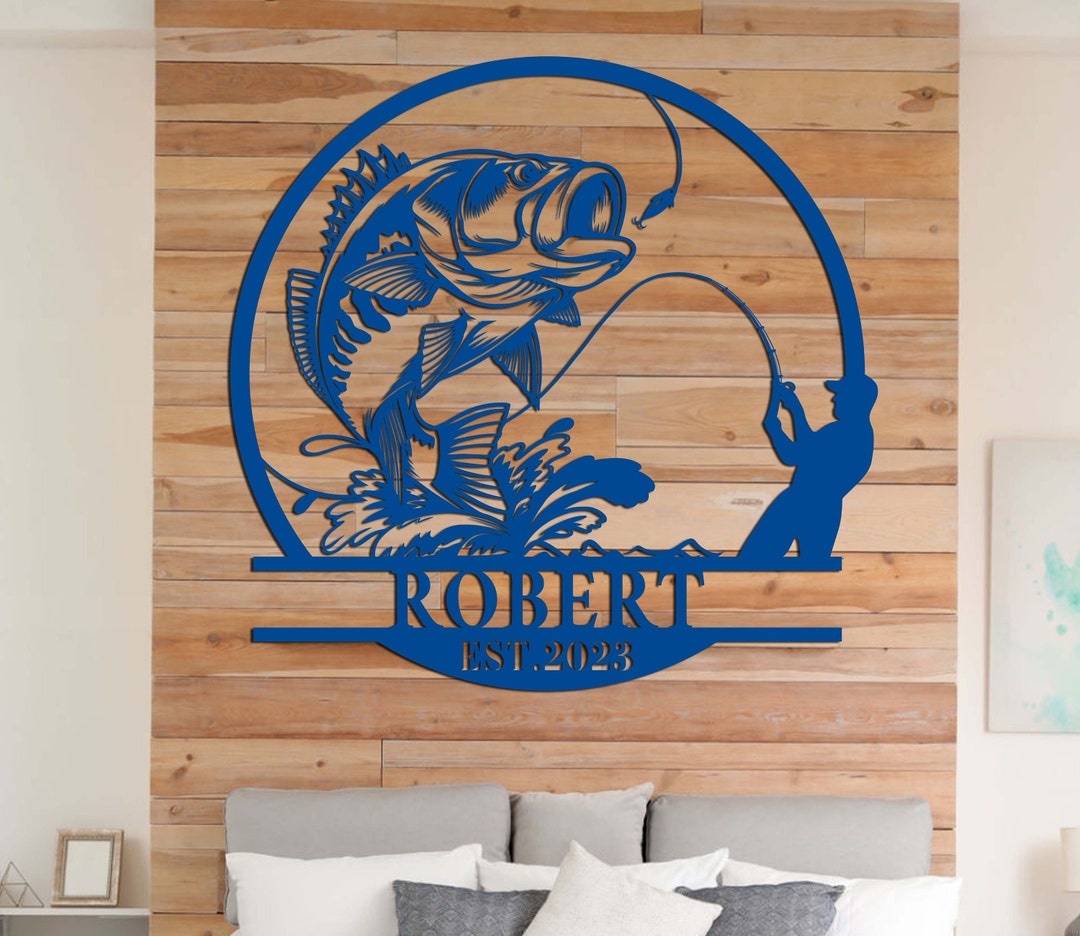 Fishbase Sign Fishing Metal Sign,fisherman Gift, Custom Fish Name Sign, Bass Fishing ...