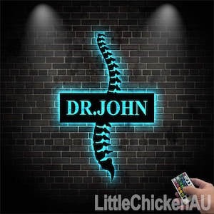 Custom Chiropractor Metal Sign Wall Art LED Lights, Chiropractor Metal Sign, Room Decor Gift For Nurse Doctor, Chiropractic Gifts, Xmas Gift