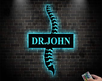 Custom Chiropractor Metal Sign Wall Art LED Lights, Chiropractor Metal Sign, Room Decor Gift For Nurse Doctor, Chiropractic Gifts, Xmas Gift
