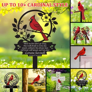 Personalized Cardinal Memorial Stake, Custom Garden Remembrance Decor,Cardinal Memorial,Cardinal Garden Stakes,Cardinals Appear,Grave Marker