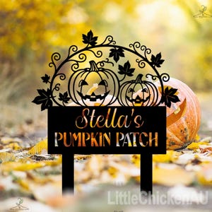 Personalized Pumpkin Patch Sign, Custom Pumpkin Welcome Sign, Pumpkin Patch, Fall Decor,Halloween Decor,Garden Sign,Farmhouse Fall,Yard Sign