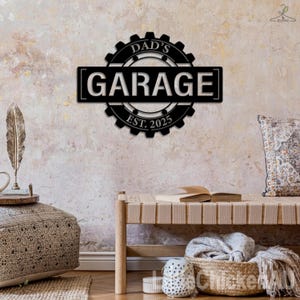 Personalisiertes hängendes Garagenschild, benutzerdefinierte Garage im Freien Dekor, Vatertagsgeschenk, Weihnachtsgeschenk, Metallgarage Schilder, Metallwandkunst, Mannhöhle
