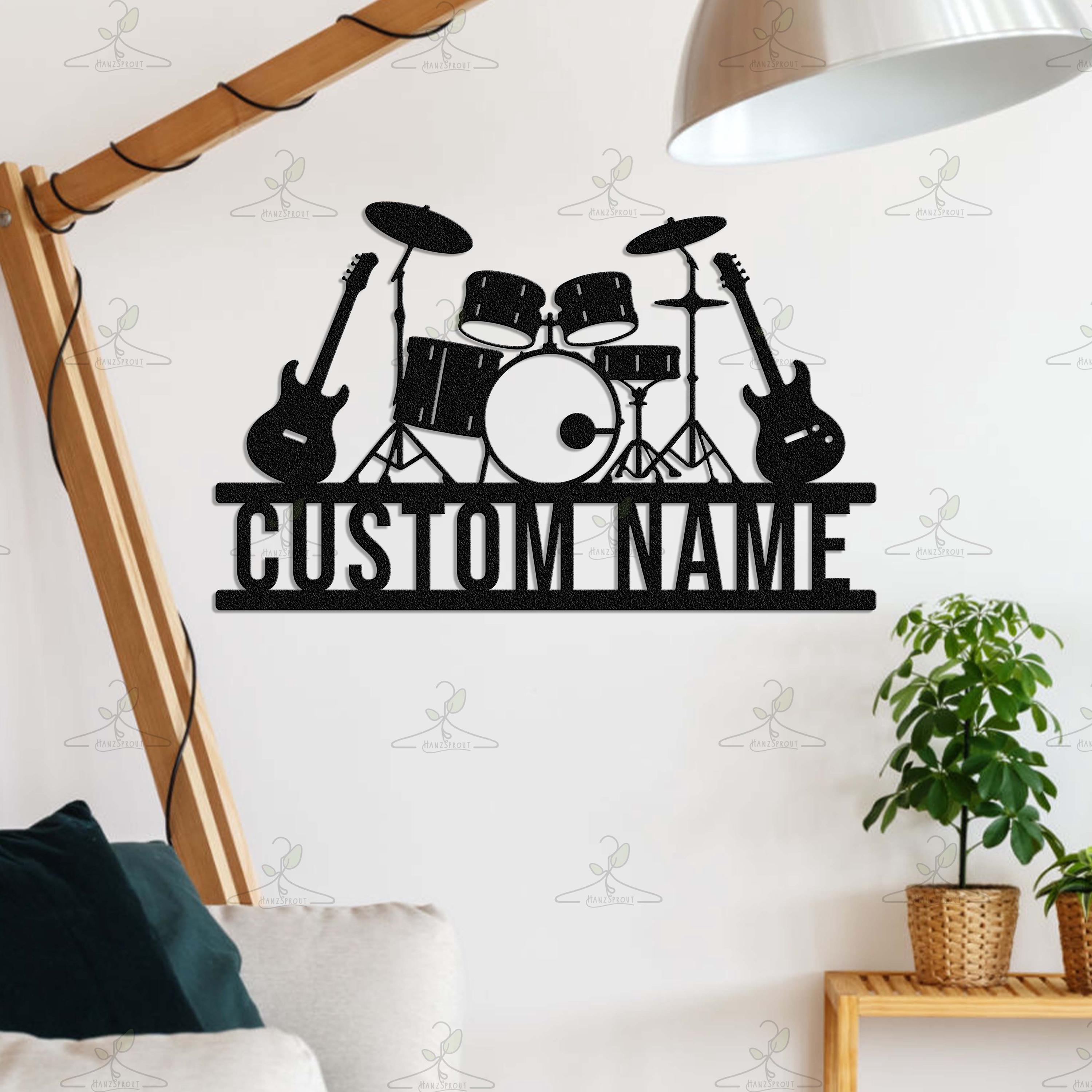 Custom Band Wrapped Sign Custom Band LED Neon Sign, Drum and Guitar Wall Art With Custom Name - Etsy