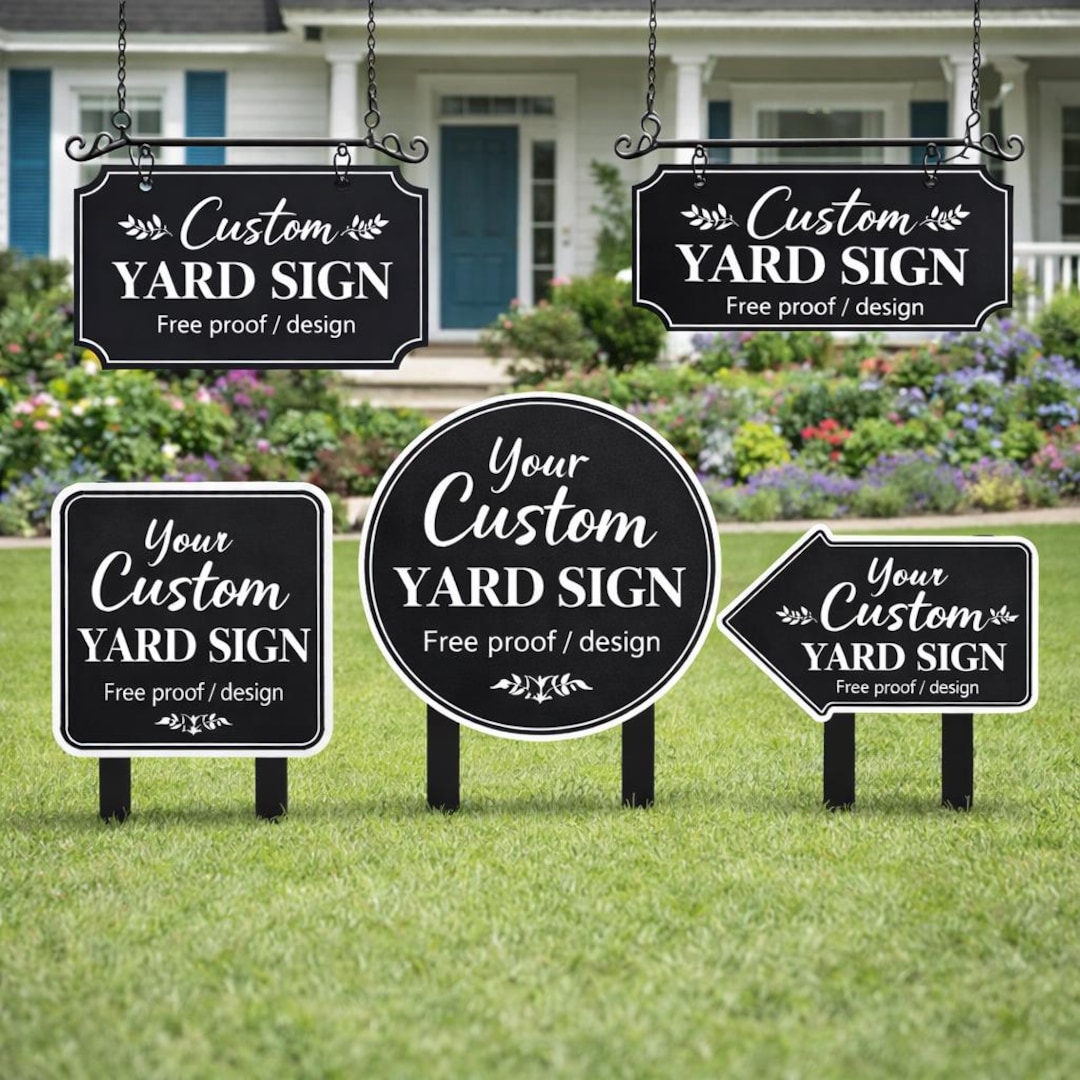 Personalized Yard Sign, Custom Garden Sign Outdoor, Metal Lawn Sign ...