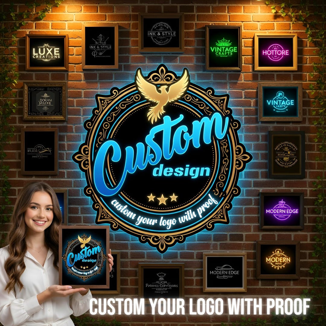 Custom LED Logo Metal Sign, Personalized Aluminum LED Logo Sign ...
