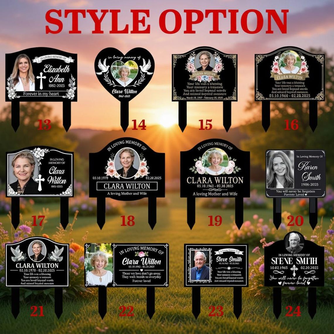 Memorial Signs Examples Personalized Photo Memorial Sign, Custom Picture Grave Decoration for ...