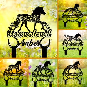 Custom Horse Lover Gift, Personalized Horse Memorial Stake, Outdoor Horse Grave Marker, Horse Memorial,Pet Memorial,Garden Stake,Horse Lover