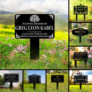 Custom In Loving Memory Grave Marker,Custom Memorial Tree Plaque with Stake,Unique Outdoor Memorial Sign,Tree Sign,Outdoor Garden Decor Sign