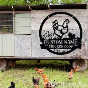 Personalized Chicken Coop Name Sign, Custom Chicken Coop Metal Sign, Hen house Sign, Chicken coop Wall Art, Barn Decor,Farm Decor,Farm Decor