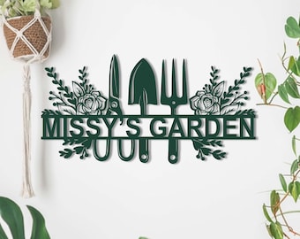 Custom Metal Garden Decor,Gardener Name Sign, Personalised Garden Name Sign,Garden Wall Art, Yard Decor,Gardening Gifts for Dad,Housewarming