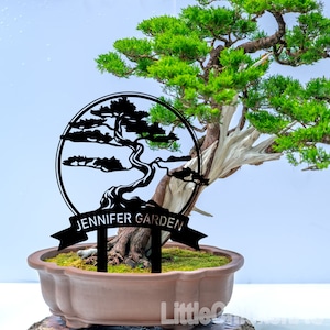 Custom Bonsai Garden Sign,Garden Gift,Bonsai Tree Garden Stake,Personalized Bonsai Garden Sign,Garden sign,Outdoor Garden Decor,gift for mom